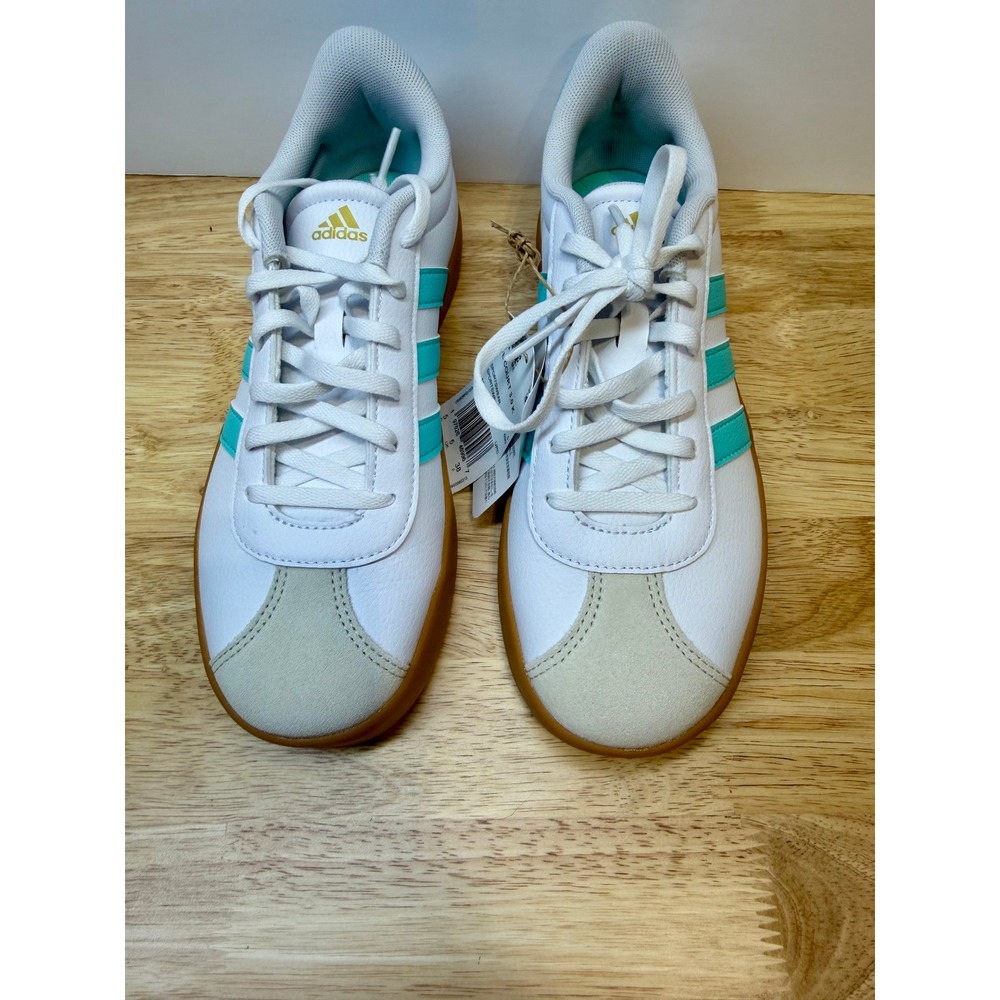 Adidas VL Court 3.0 K Kids Sneakers White Mint Green Gum JS2596 Size 5.5Y NEW - Picture 4 of 7